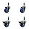 Service Caster 3'' Blue Poly Wheel Swivel 7/8'' Expanding Stem Caster Set 2 Brakes, 4PK SCC-EX20S314-PPUB-BLUE-2-PLB-2-78 - alternate 1